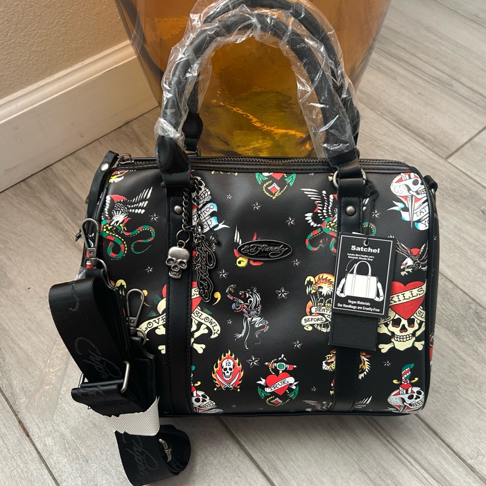 Ed Hardy colorful satchel